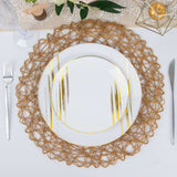 6 Pack | 15inch Natural Paper Fiber Woven Placemats, Round Table Mats
