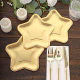 25 Pack Matte Gold Star Shaped Eco Friendly Salad Plates, 7inch Dessert Appetizer Paper Plates