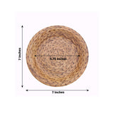 25 Pack Natural Paper Salad Plates With Woven Rattan Print