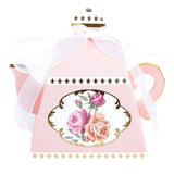 25 Pack 4inch Dusty Rose Mini Teapot Favor Boxes, Tea Time Gift Box with Ribbon#whtbkgd