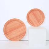 25 Pack | 10inch Natural Rustic Wood Grain Disposable Party Plates