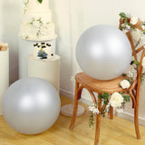 5 Pack Large Silver Biodegradable Balloons, 36" Thickened Extra Strong Eco-friendly Latex Helium