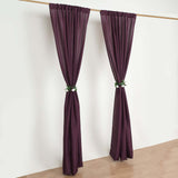 2 Pack Eggplant Polyester Event Curtain Drapes, 10ftx8ft Backdrop Event Panels With Rod Pockets