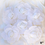 6 Pack | 8inch White Real Touch Artificial Foam DIY Craft Roses