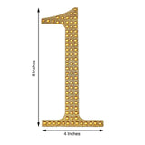 8 Inch | Gold Decorative Rhinestone Number Stickers DIY Crafts - 1