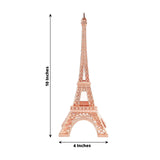 10" Rose Gold Metal Eiffel Tower Table Centerpiece, Decorative Cake Topper