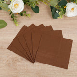 50-Pack Paper Beverage Napkins Cinnamon Brown - 2 Ply Disposable Soft 18GSM Cocktail