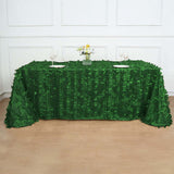 90x156inch Green 3D Leaf Petal Taffeta Fabric Rectangle Tablecloth
