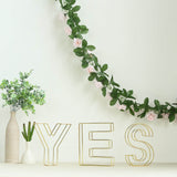 8" Tall | Gold Wedding Centerpiece | Freestanding 3D Decorative Wire Letter | E