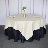 90inch x 90inch Accordion Crinkle Taffeta Table Overlay - Ivory