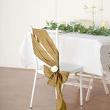 Pack of 5 | Accordion Crinkle Taffeta Chair Sashes - Gold