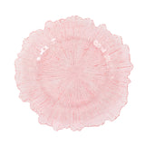 6 Pack 13inch Transparent Blush Round Reef Acrylic Plastic Charger Plates, Dinner#whtbkgd