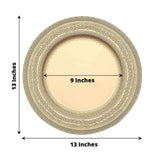 6 Pack | 13inch Gold Rustic Lace Embossed Acrylic Plastic Charger Plates