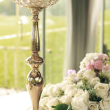 30inch Gold Metal Acrylic Crystal Goblet Candle Holder, Flower Ball Stand