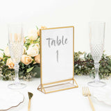 6 Pack | 5inch x 9inch Gold Frame Acrylic Freestanding Table Number Holders