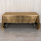 60x126inch Antique Gold Shimmer Sequin Dots Polyester Tablecloth, Sparkle Glitter