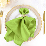 5 Pack | Apple Green Seamless Cloth Dinner Napkins, Reusable Linen | 20inchx20inch