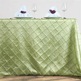 90" x 132" Apple Green Taffeta Pintuck Rectangular Tablecloth