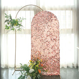 6ft Sparkly Rose Gold Double Sided Big Payette Sequin Chiara Backdrop Stand Cover For Fitted Round