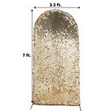 7ft Sparkly Champagne Double Sided Big Payette Sequin Chiara Backdrop Stand Cover For Fitted Round