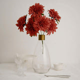 2 Bouquets | 20inch Dusty Rose Artificial Silk Dahlia Flower Spray Bushes