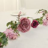 6ft Dusty Rose Silk Rose Peony Flower Garland, Mixed Floral Greenery Garland