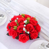 2 Pack Red Silk Rose Flower Balls For Centerpieces, Artificial Kissing Balls