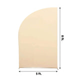 8ft Beige Spandex Fitted Wedding Arch Cover For Half Moon Top Chiara Backdrop Stand