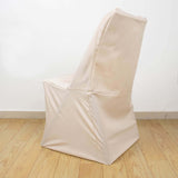 Beige Lifetime Polyester Reusable Folding Chair Cover, Durable Slip On Chair Cover