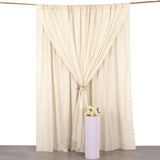 10ft Beige Dual Layered Sheer Chiffon Polyester Backdrop Curtain With Rod Pockets