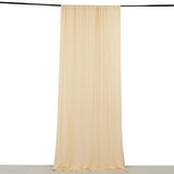 Beige 4-Way Stretch Spandex Photography Backdrop Curtain with Rod Pockets, Drapery Panel