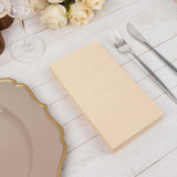 50 Pack 2 Ply Soft Beige Disposable Party Napkins, Wedding Reception Dinner Paper Napkins