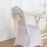 5 Pack | Beige Linen Chair Sashes, Slubby Textured Wrinkle Resistant Sashes