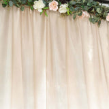 8ftx10ft Beige Satin Formal Event Backdrop Drape, Window Curtain Panel