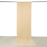 Beige 4-Way Stretch Spandex Photography Backdrop Curtain with Rod Pockets, Drapery Panel