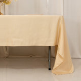 60"x126" Beige Lamour Satin Rectangle Tablecloth