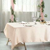 60"x102" Beige Smooth Satin Rectangular Tablecloth