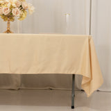 60"x102" Beige Lamour Satin Rectangle Tablecloth