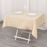 54"x54" Beige Premium Polyester Square Tablecloth - 220GSM