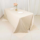 90x132inch Beige Premium Scuba Wrinkle Free Rectangular Tablecloth Seamless Polyester Tablecloth