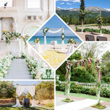 7.5ft Natural Birch Rustic Square Arbor Photography Backdrop Stand, Wooden Wedding Arch