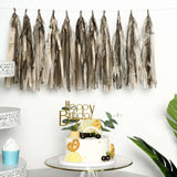 12 PCS Pre-Tied Paper Fringe Tassel Garland, Paper Tinsel Curtains - Antique Gold