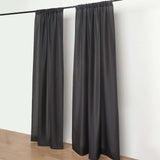 2 Pack Black Polyester Event Curtain Drapes, 10ftx8ft Backdrop Event Panels With Rod Pockets 130 GSM