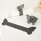 12 Pack | Black Shimmery Laser Cut Butterfly Paper Chair Sash Bows