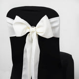 5 PCS | 6x108inch Ivory Polyester Chair Sash