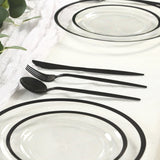 60 Pack Plastic Silverware Set, Black Heavy Duty Disposable Sleek Utensil Cutlery