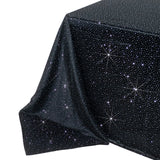 Scuba Rectangular Tablecloth 90×156inch Black Rhinestone Accents – Seamless, Wrinkle-Free