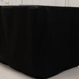 Fire Retardant Black Fitted Tablecloth 8ft Premium Polyester Rectangular Table Cover 96inch