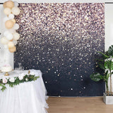 8ftx8ft Black/Gold Glitter Print Vinyl Photography Booth Backdrop