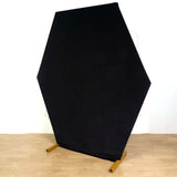 8ftx7ft Black Soft Velvet Fitted Hexagon Wedding Arch Cover